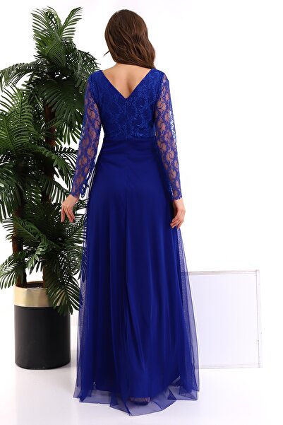 Fasmia Tül Kayık Yaka Kiloş Elbise F115