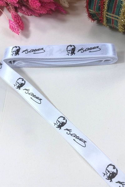 Bontex Decoration Packaging Ribbon Atatürk Signature Satin Ribbon 2 cm 1 Meter – Ribbon – Ribbon