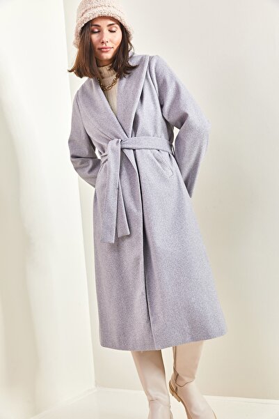 Bianco Lucci Dámský kešu kabát s páskem 2173