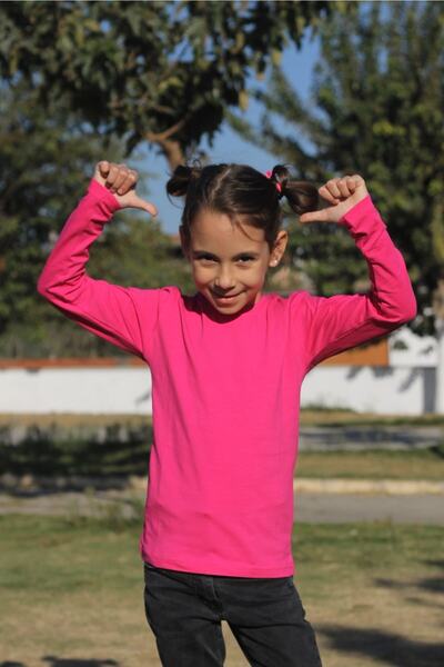 Çiggo Kids Unisex Crew Neck Basic Long Sleeve Children's T-shirt (4-13) Ages