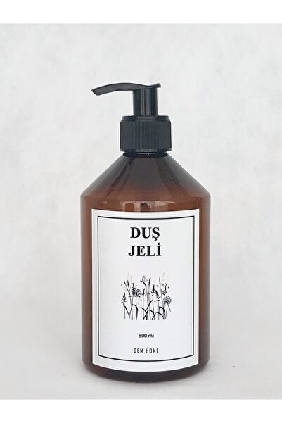 Dem Home Amber Cam Görünümlü Plastik Boş Duş Jeli Şişesi(500ML)