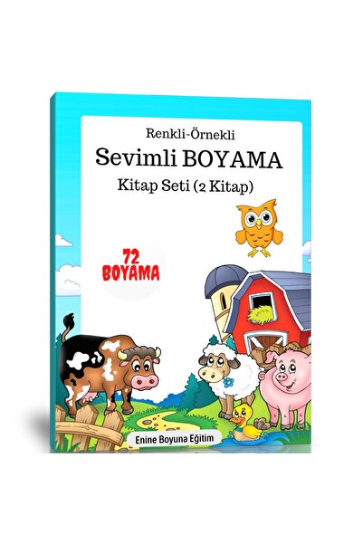 Enine Boyuna Eğitim مجموعة كتب تلوين لطيفة (2 كتاب)