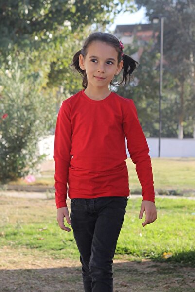 Çiggo Kids Unisex Crew Neck Basic Long Sleeve Children's T-shirt (4-13) Ages