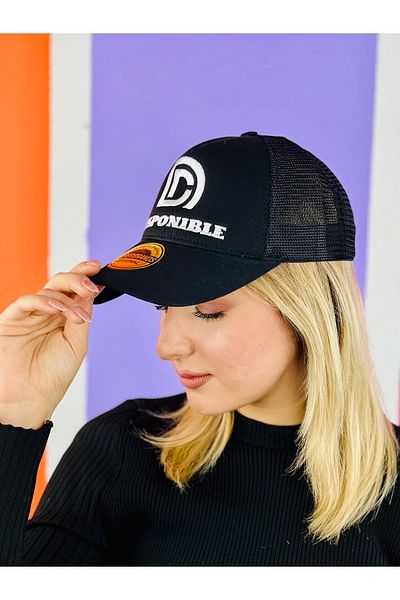 disponible Black Adjustable Mesh Baseball Cap