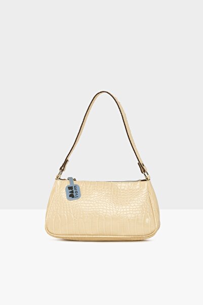 Bagmori Крем Жіноча сумка з блискучою крокодилячою шкірою M000007762