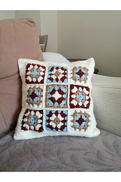 El örgüsü Tasarım Dekoratif Motif Tığ El Işi Örgü Handmade Yastık Kırlent