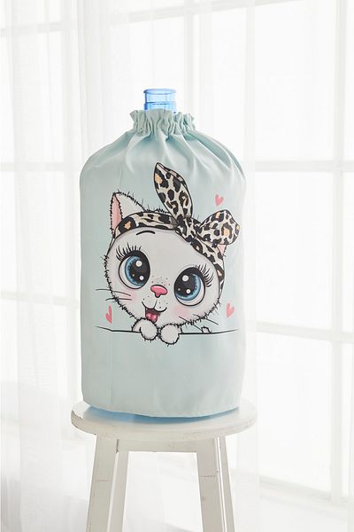 AYSHOME Ays Home Mint Cat Drawstring Bottle Case