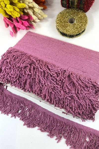 Hobigram Plum Color Fringe Tassel Width 7 cm 1 Meter – Special Design, Accessory, Quality Production, Eye-Catching Style
