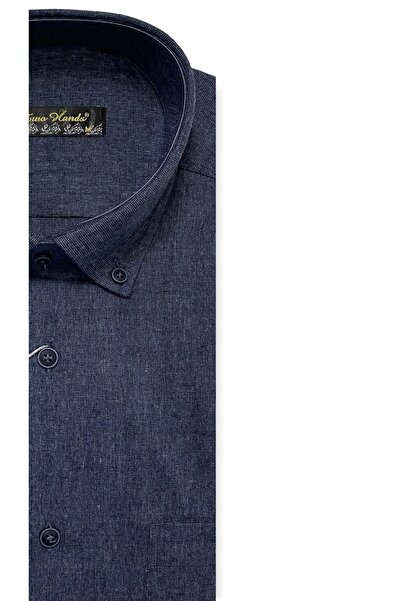 TWO HANDS Чоловіча класична довга сорочка з двома кишенями з вовни 3182