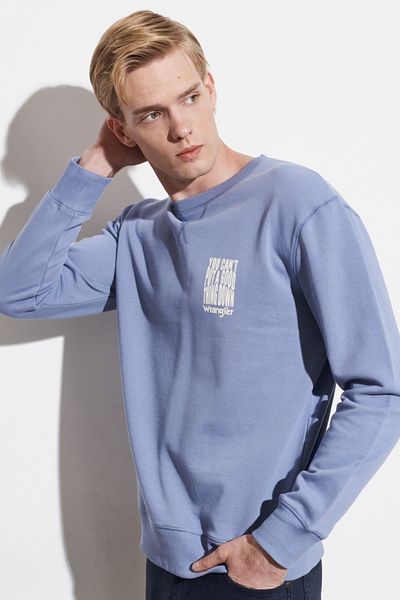 WRANGLER Regular Fit Regular Cut 100% Cotton Crew Neck Sweatshirt