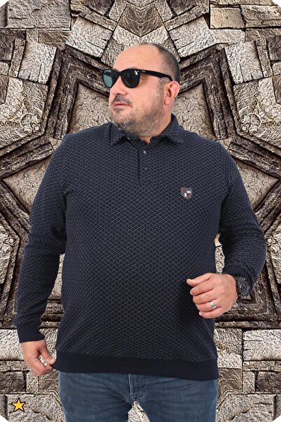 Starbattal Μεγάλο μέγεθος Polo Neck Sweat Impact Mc 22717-navy blue