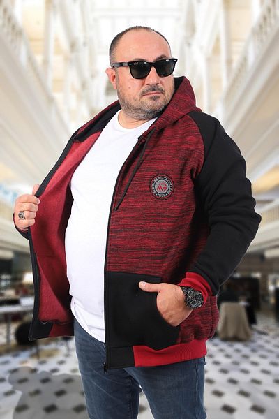 Starbattal Plus Size Unisex New York Collage Sweat 22727-burgundy