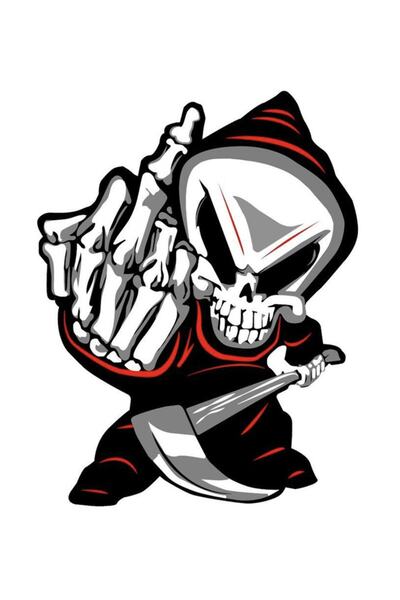 MegaSticker Celat Skeleton Auto, Motocicletă, Cască, Autocolant Laptop 14x12 Cm