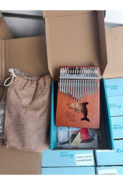 MARTA Rose Dolphin Model Kaliteli Maun Ağacı 17 Tuşlu Ful Set Kalimba