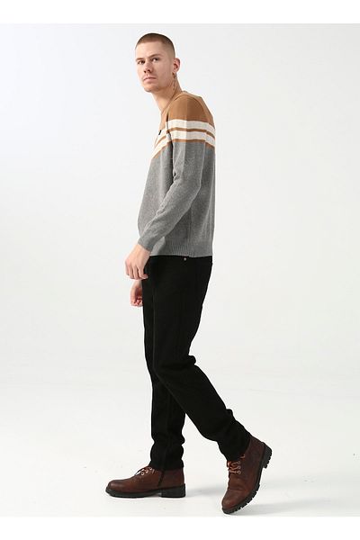 U.S. Polo Assn. Gray Melange Crew Neck Men's Sweater - Kendal