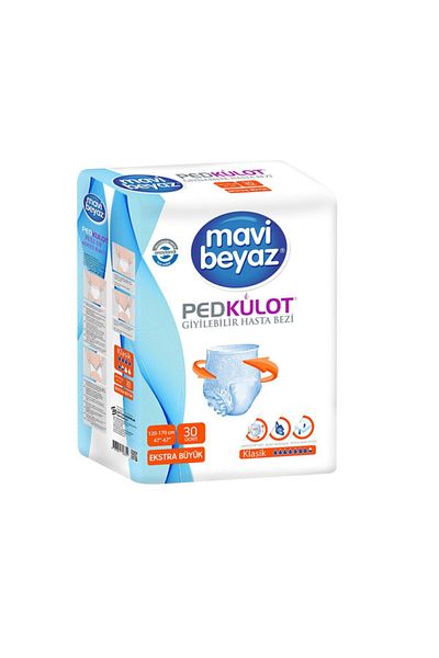 Mavi beyaz Absorbent Panties Patient Diapers Xl Extra Large Size 1 Pack 30 Pieces