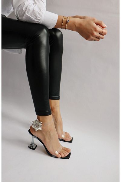 Ömer Ediz Shoes Sandale negre transparente S-26159