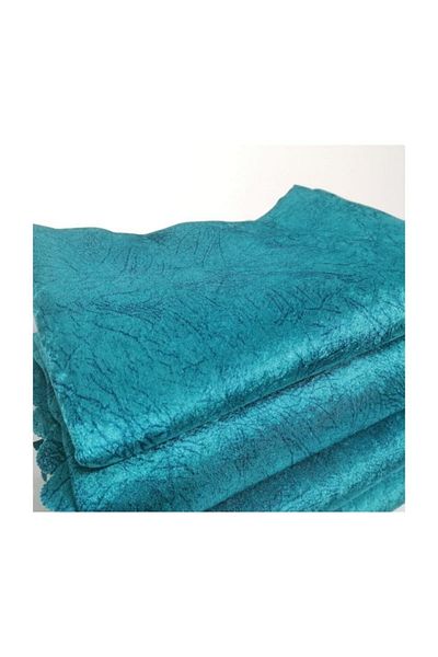 Selçuklu Tekstil Sponge Sofa/Couch Bed Cover with Vein Pattern Glossy and Non-Slip Cover Turquoise