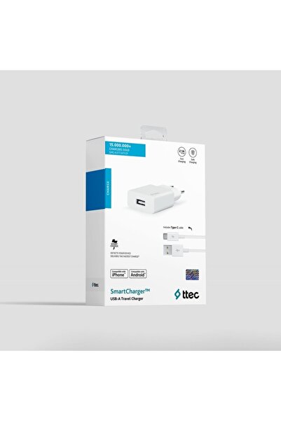 Ttec 2scs20cb Smartcharger Seyahat Şarj Aleti 2.1a + Type-c Kablo Beyaz