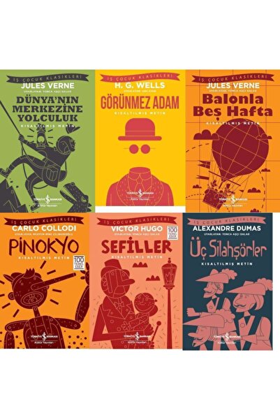 TÜRKİYE İŞ BANKASI KÜLTÜR YAYINLARI Iş Bankası Çocuk Klasikleri 6 Kitap Balon...