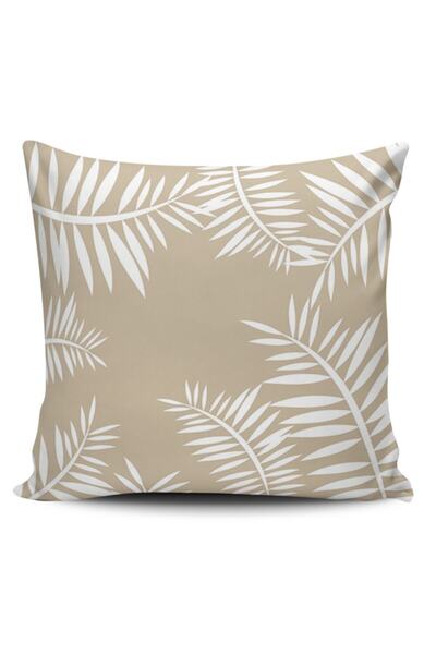 Alkan Homes غطاء وسادة منقوش بأوراق الشجر بلون المنك