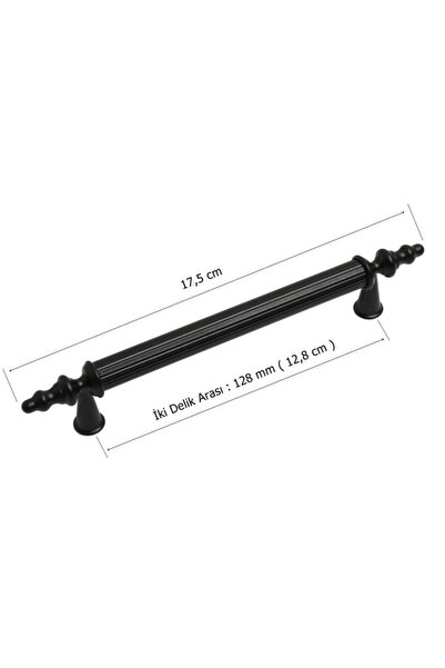 EYM Öyküm Çizgili Mobilya Dolap Çekmece Rustik Kulp Siyah 128 Mm ( 12,8 Cm )