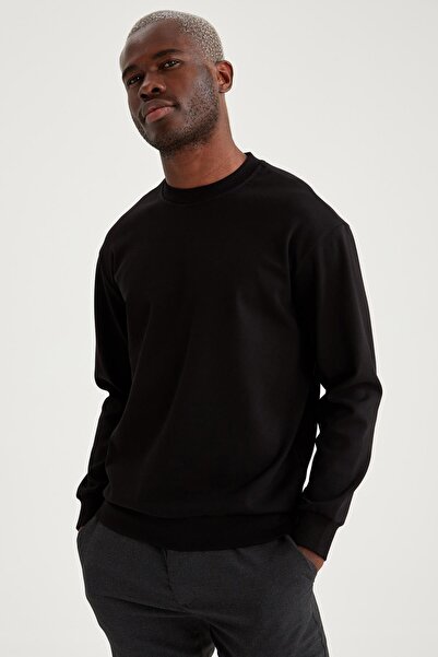 DeFacto Oversize Fit Bisiklet Yaka Basic Pamuklu Sweatshirt