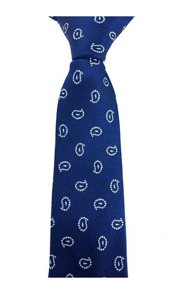 Brianze Drop Pattern Navy Blue Handkerchief Tie Mkbg-1