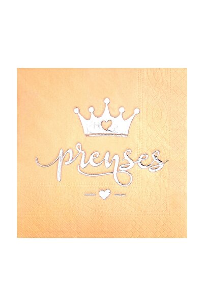 Story منديل فضي اللون لعيد ميلاد الأميرة مكون من 16 قطعة باللون البيج