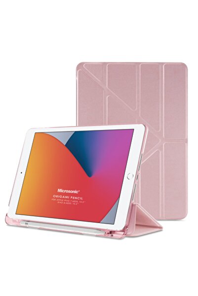 Microsonic Apple Ipad 10.2'' 8. Nesil Kılıf (A2270-a2428-a2429-a2430) Origami Pencil Rose Gold