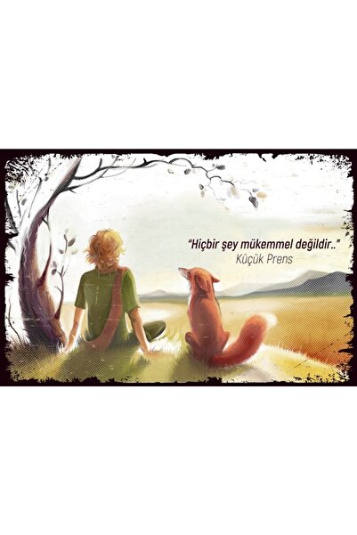 Hayal Poster Küçük Prens Ahşap Retro Poster003