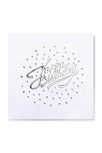 Story مناديل عيد ميلاد سعيد منقوشة برقائق فضية مقاس 33 × 33 سم مكونة من 16 قط...