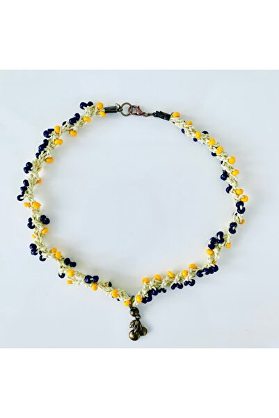 LeylanTakı Kadın Kiraz Motifli Otantik Örgü Kolye