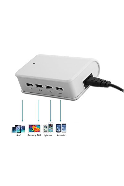 S-LINK SL-M10 6.2A 4-Usb Beyaz Usb şarj