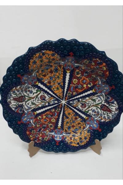 Sultan Çini -çini El Emeği Özel Tasarım Teşhip Sanatı Kabartma Desenli 30 Cm ...