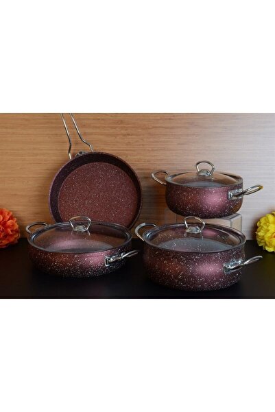 Paçi 7 Parça Granit Bordo Güveç Set