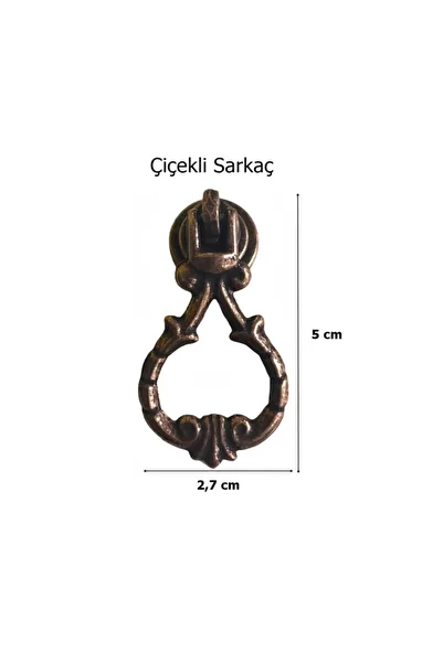EYM Mobilier Dulap Buton de scuturare Mâner pendul Cupru Pendul cu flori învechite