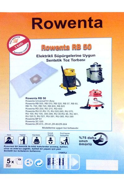 Rowenta Rb 50 Bucket Dust Bag - 10 Pieces