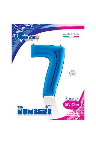 grabo Number Balloon Foil 100 Cm Blue 7