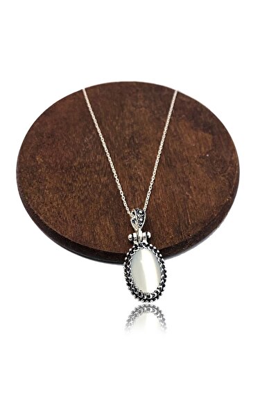 Artuklu Telkari 925 Ayar Gümüş Mardin Midyat Hasırı Doğal Taşlı Kadın Kolye