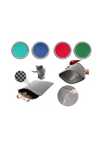 ATASAN Green Colored Sealed Toilet Front Sand Collector Cat Mat