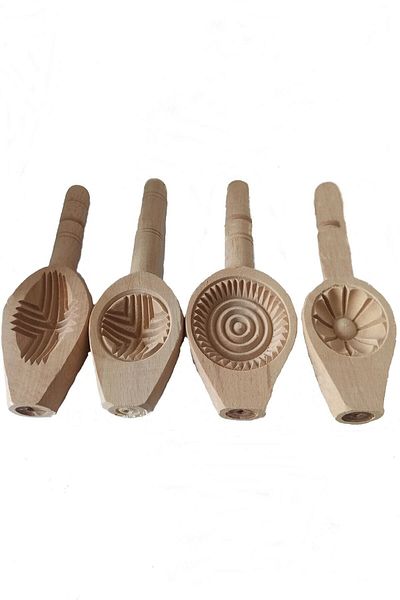 Liavera Wooden Kömbe Kerebiç Cookie Pastry Mold 4 Pieces Set Mold