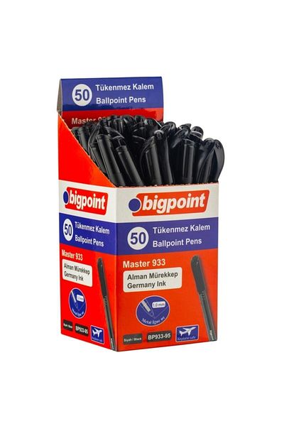 Bigpoint Ballpoint Pen Master 1.0mm Black (100 Pieces)