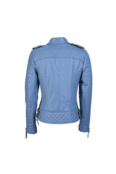 ALİN Venus Biker Leather Jacket Indigo