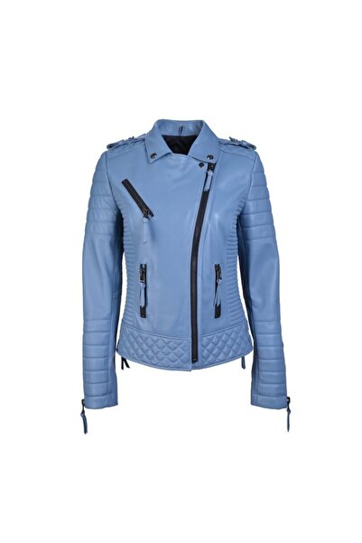 ALİN Venus Biker Leather Jacket Indigo