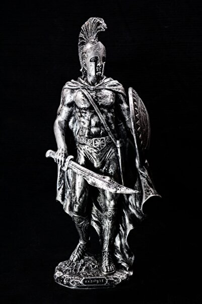 Narçiçeği Takı ve Hediyelik Eşya Spartalı Savaşçı Leonidas Büyük Silver Heykel