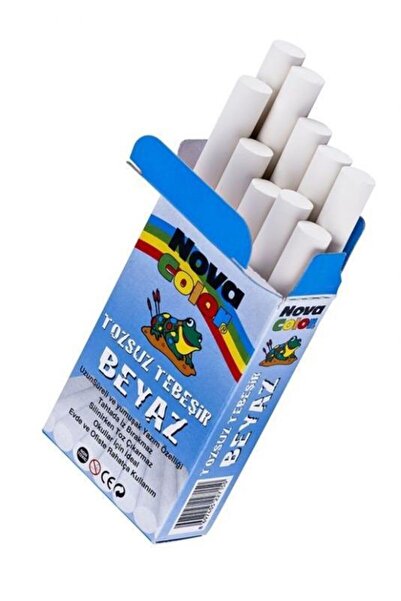 Nova Color 10'lu Tozsuz Tebeşir-beyaz