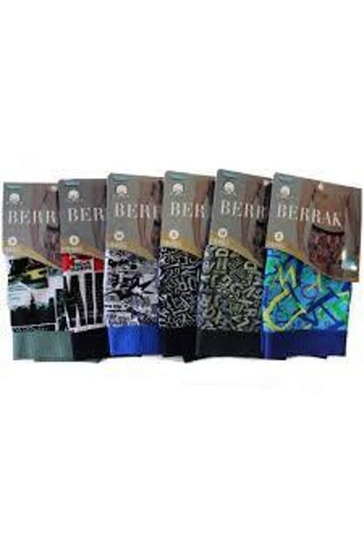 Berrak Ανδρικά Boxers Lycra με σχέδια, Συσκευασία των 6