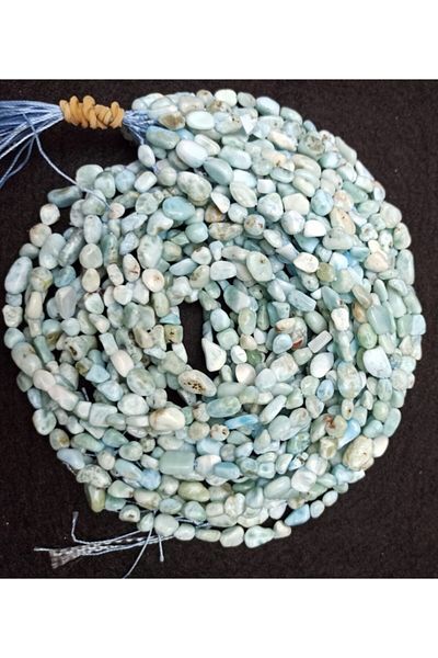 Yüksel Boncuk Σειρά ακαλλιασμένων φυσικών πετρών Larimar 6 mm
