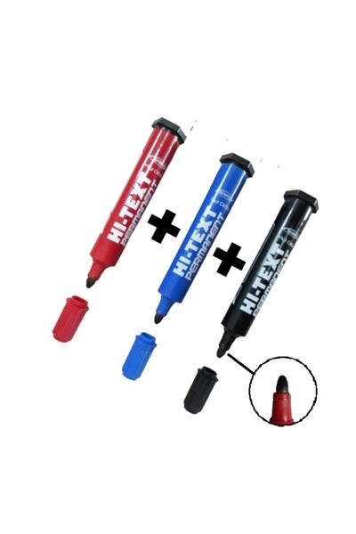 Hi-Text قلم ماركر دائم ذو طرف دائري 830.pb 3 ألوان (3 قطع)